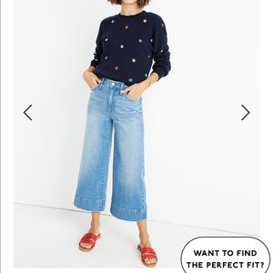 Madewell Wide Leg Crop Jeans in Delaney Wash